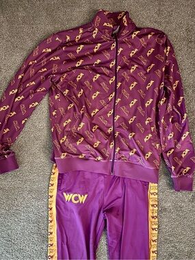 Chalk Line WCW Burgundy & Gold Track Jacket and Pants Set